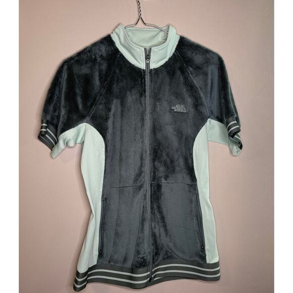 The North Face Women S Soft Short Sleeve Cycling Jacket full Zip Teal EUC - Picture 1 of 10